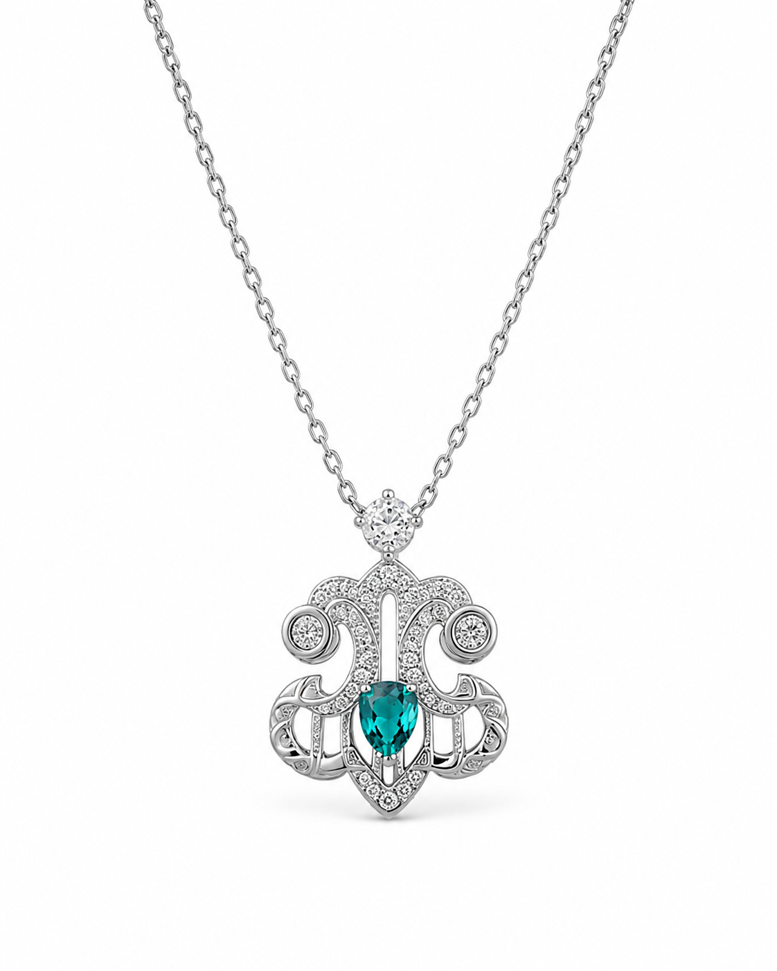 Front view of Iris Bloom Necklace by Zodiglow