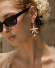 Alternate view of Ivory Reef Starfish Drop Earrings by Zodiglow