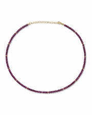 Front view of January Birthstone Garnet Beaded Necklace by Zodiglow