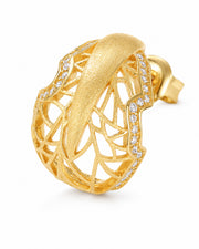 Front view of Laceleaf Reverie Stud Earrings by Zodiglow