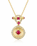 Front view of Rouge Lumière Ruby Pendant Necklace by Zodiglow