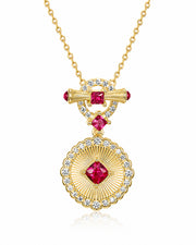 Front view of Rouge Lumière Ruby Pendant Necklace by Zodiglow
