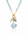 Front view of Laguna Shell Treasure Necklace by Zodiglow