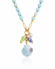 Front view of Laguna Shell Treasure Necklace by Zodiglow