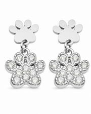 Close-up view of Lucky Bloom Zircon Earrings by Zodiglow