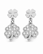 Detail view of Lucky Bloom Zircon Earrings by Zodiglow