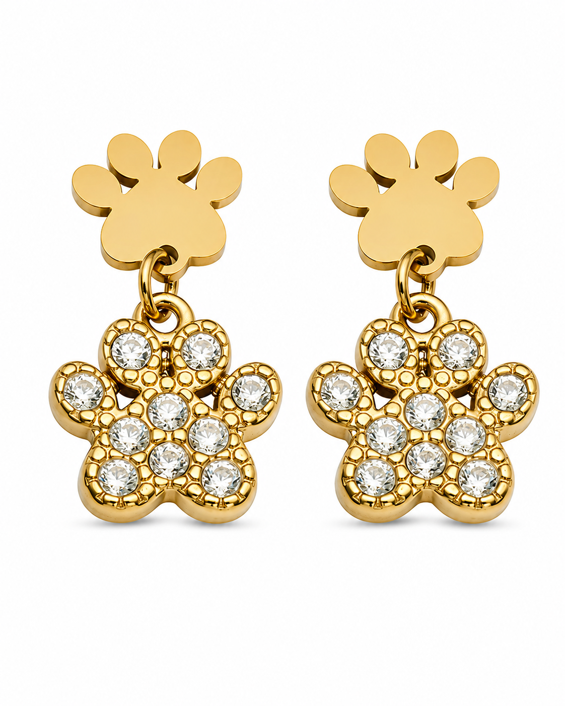 Side view of Lucky Bloom Zircon Earrings by Zodiglow