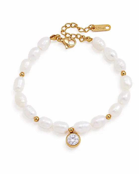 Pearl Spark Charm Bracelet