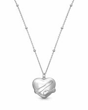 Detail view of Wrapped Heart Necklace by Zodiglow