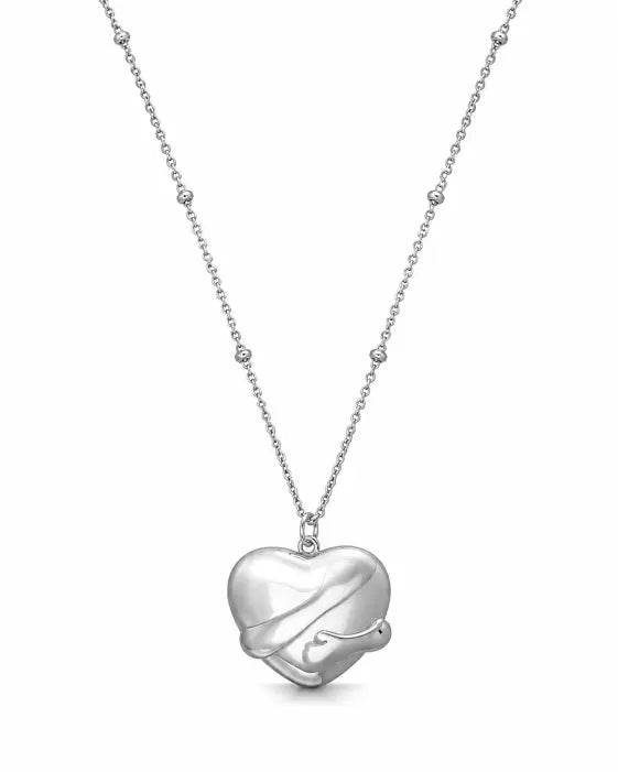 Detail view of Wrapped Heart Necklace by Zodiglow