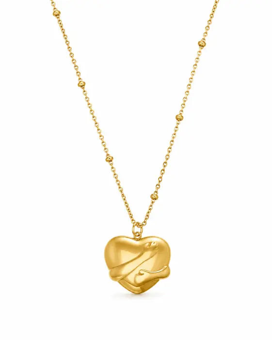 Front view of Wrapped Heart Necklace by Zodiglow