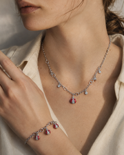 Detail view of Lucky Ladybug Charm Necklace & Bracelet by Zodiglow