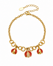 Front view of Lucky Ladybug Charm Necklace & Bracelet by Zodiglow