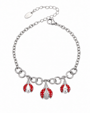 Side view of Lucky Ladybug Charm Necklace & Bracelet by Zodiglow