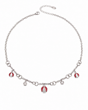 Styled view of Lucky Ladybug Charm Necklace & Bracelet by Zodiglow