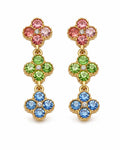 Front view of Aurelia Clover Garden Zircon Drop Earrings by Zodiglow
