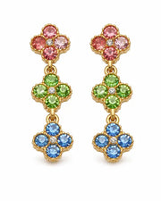 Front view of Aurelia Clover Garden Zircon Drop Earrings by Zodiglow
