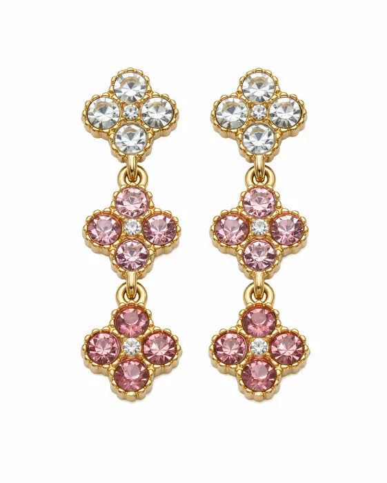 Additional view 7 of Aurelia Clover Garden Zircon Drop Earrings by Zodiglow