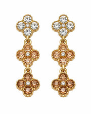 Additional view 8 of Aurelia Clover Garden Zircon Drop Earrings by Zodiglow