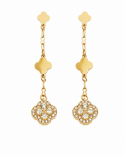 Detail view of Lumi Clover Drop Earrings by Zodiglow