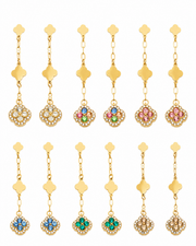 Front view of Lumi Clover Drop Earrings by Zodiglow