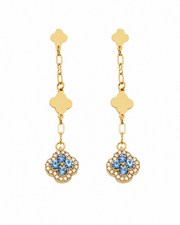 Styled view of Lumi Clover Drop Earrings by Zodiglow