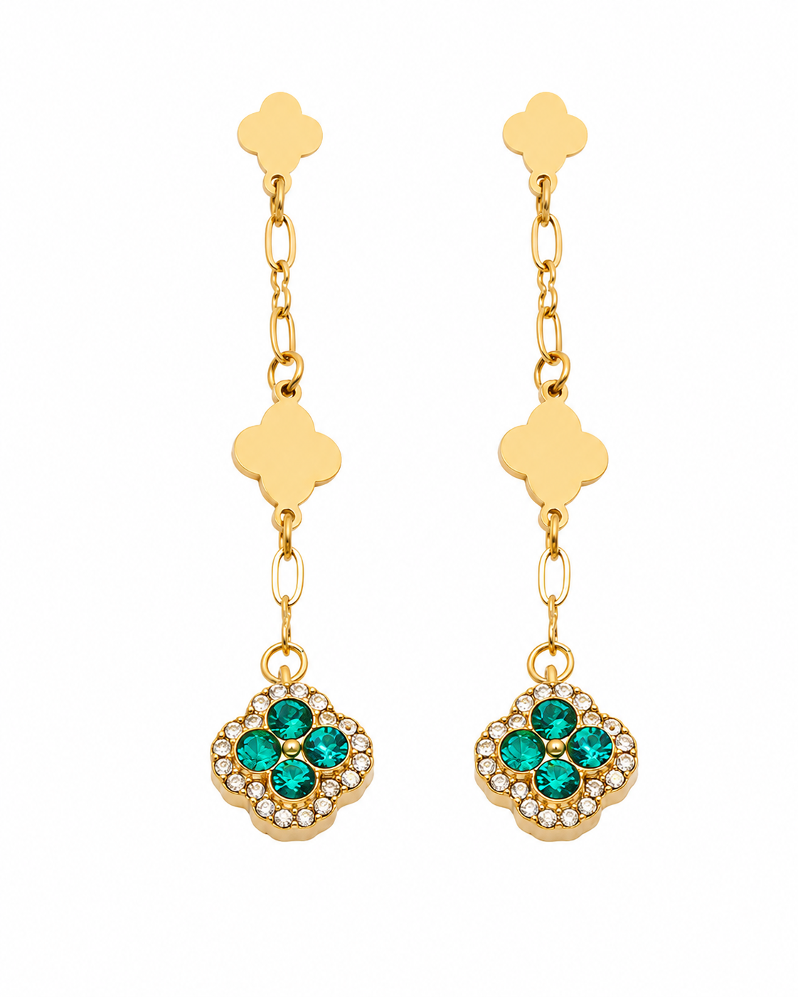 Additional view 7 of Lumi Clover Drop Earrings by Zodiglow