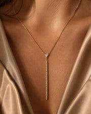 Alternate view of Lumi Drop White Zircon Necklace by Zodiglow