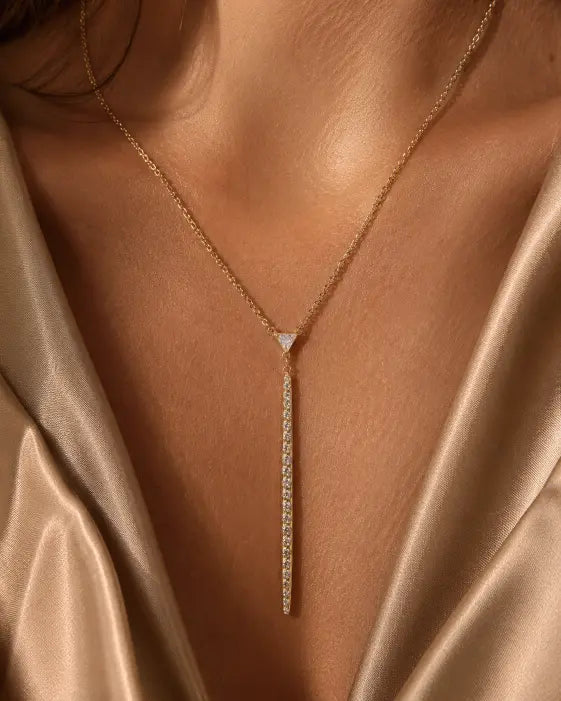Alternate view of Lumi Drop White Zircon Necklace by Zodiglow