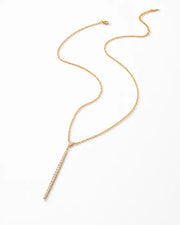 Front view of Lumi Drop White Zircon Necklace by Zodiglow