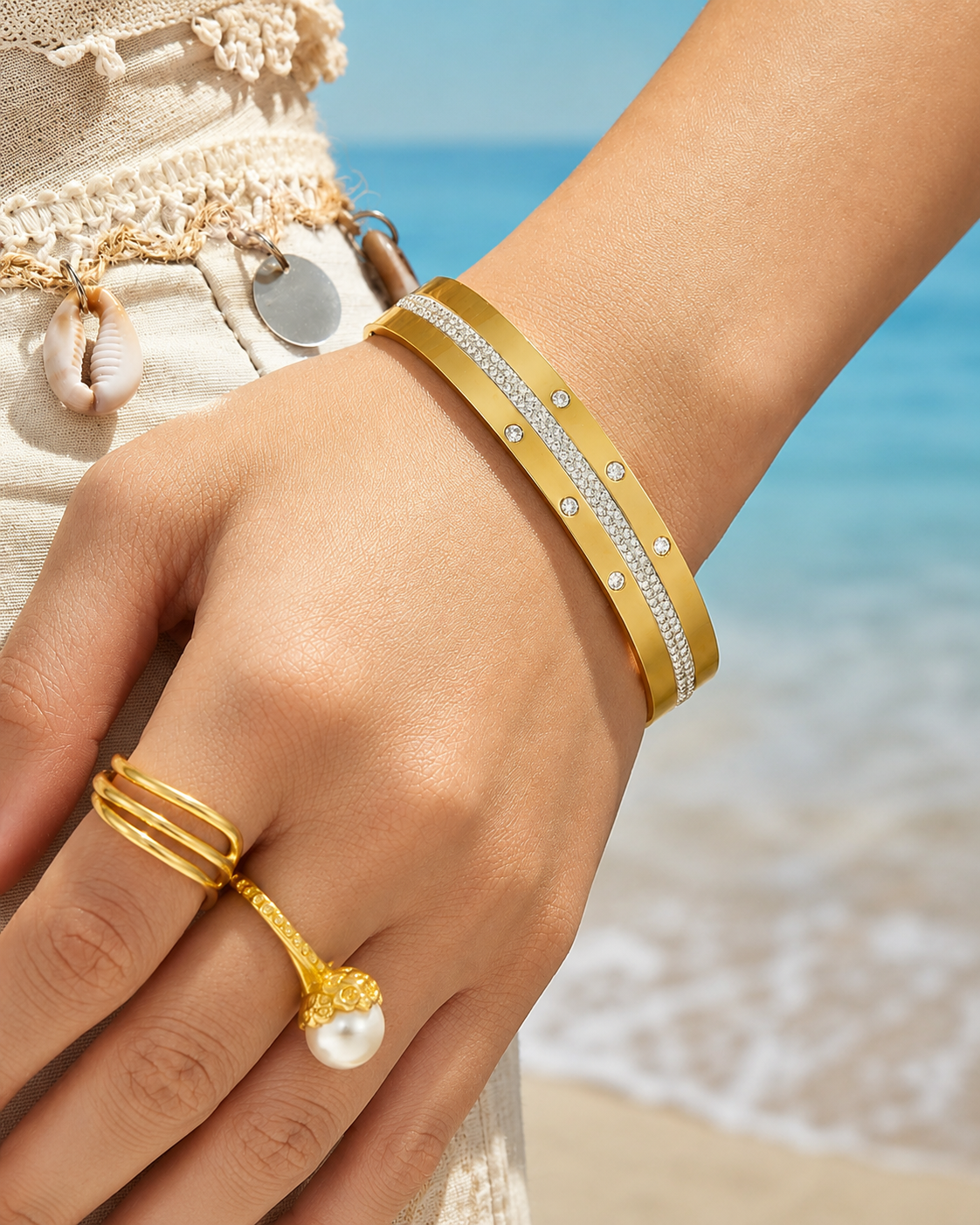 Alternate view of Lumi Pavé Bangle by Zodiglow