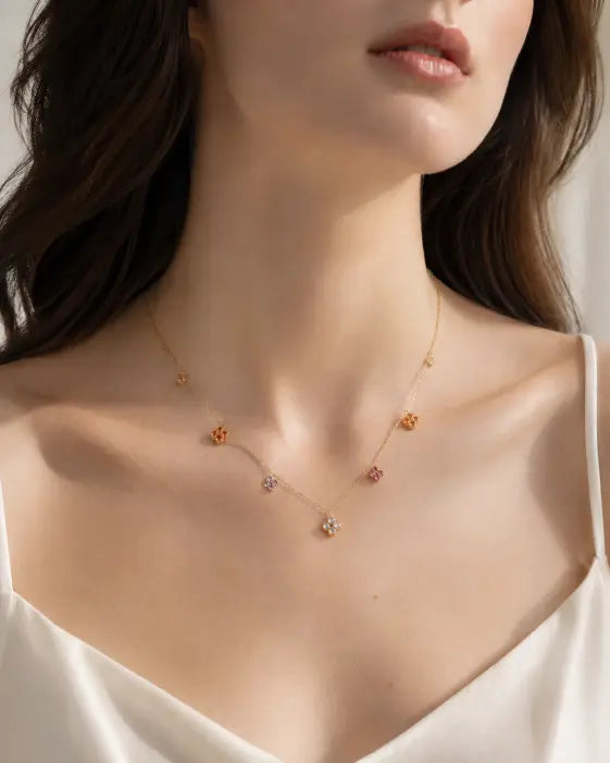 Alternate view of Lumière Clover Multicolor Necklace by Zodiglow