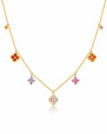 Front view of Lumière Clover Multicolor Necklace by Zodiglow