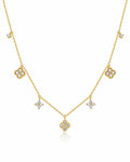 Front view of Lumière Clover White Diamond Necklace by Zodiglow