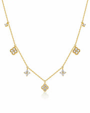 Front view of Lumière Clover White Diamond Necklace by Zodiglow