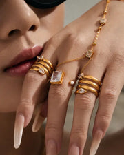 Alternate view of Lumière Sculptural Zircon Ring Collection by Zodiglow