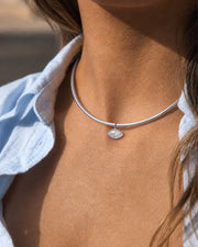 Alternate view of Lumière Silver Marquise Zircon Choker Necklace by Zodiglow