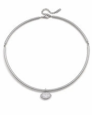 Front view of Lumière Silver Marquise Zircon Choker Necklace by Zodiglow