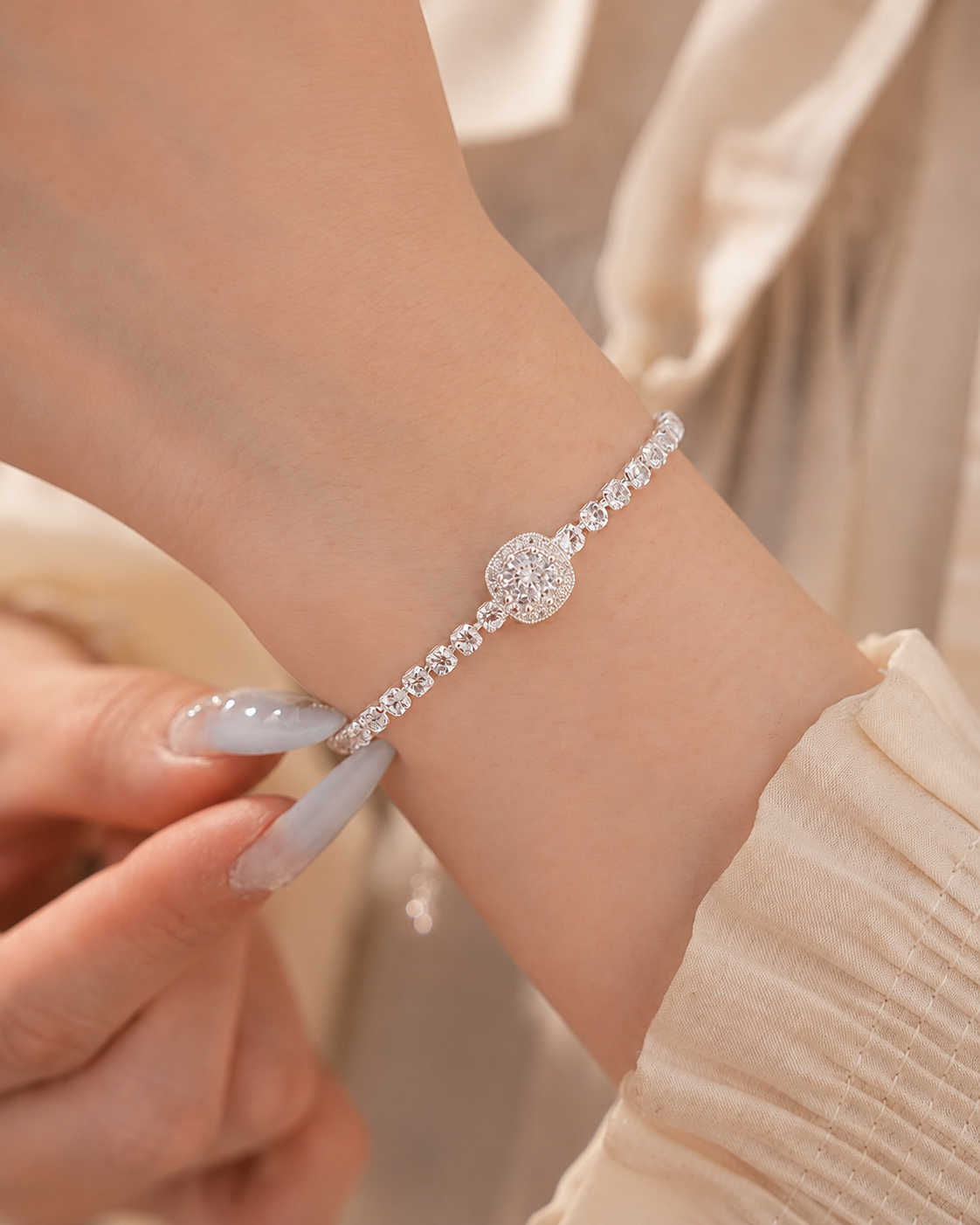 Alternate view of Luna Halo Slider Bracelet by Zodiglow