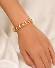 Alternate view of Luna Star Gold Cuff Bracelet by Zodiglow
