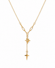 Front view of Celestia Star Drop Necklace by Zodiglow