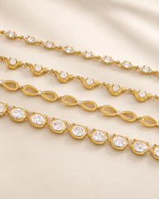 Side view of Luna Wave Gold Bracelet by Zodiglow
