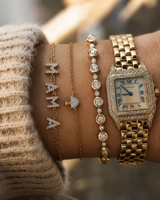 Detail view of Mama Glow Zircon Bracelet by Zodiglow