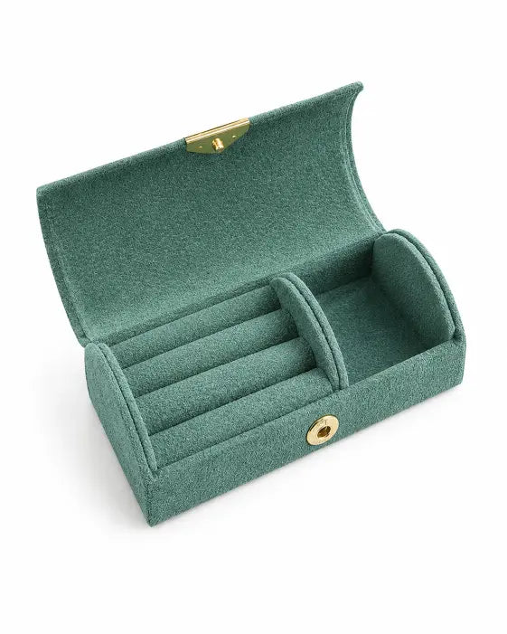 Styled view of Marais Compact Travel Jewelry Box by Zodiglow