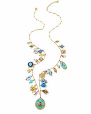 Front view of Maribel Treasure Charm Necklace by Zodiglow
