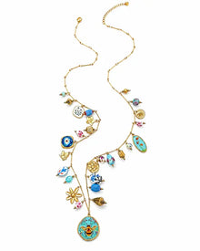 Front view of Maribel Treasure Charm Necklace by Zodiglow