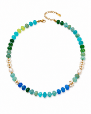 Detail view of Marina Color Beaded Shell Pearl Necklace by Zodiglow