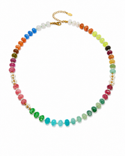 Side view of Marina Color Beaded Shell Pearl Necklace by Zodiglow
