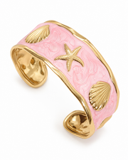 Detail view of Marina Enamel Cuff Bracelet by Zodiglow