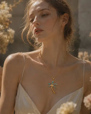 Alternate view of Marina Gold Palm Tree Necklace by Zodiglow